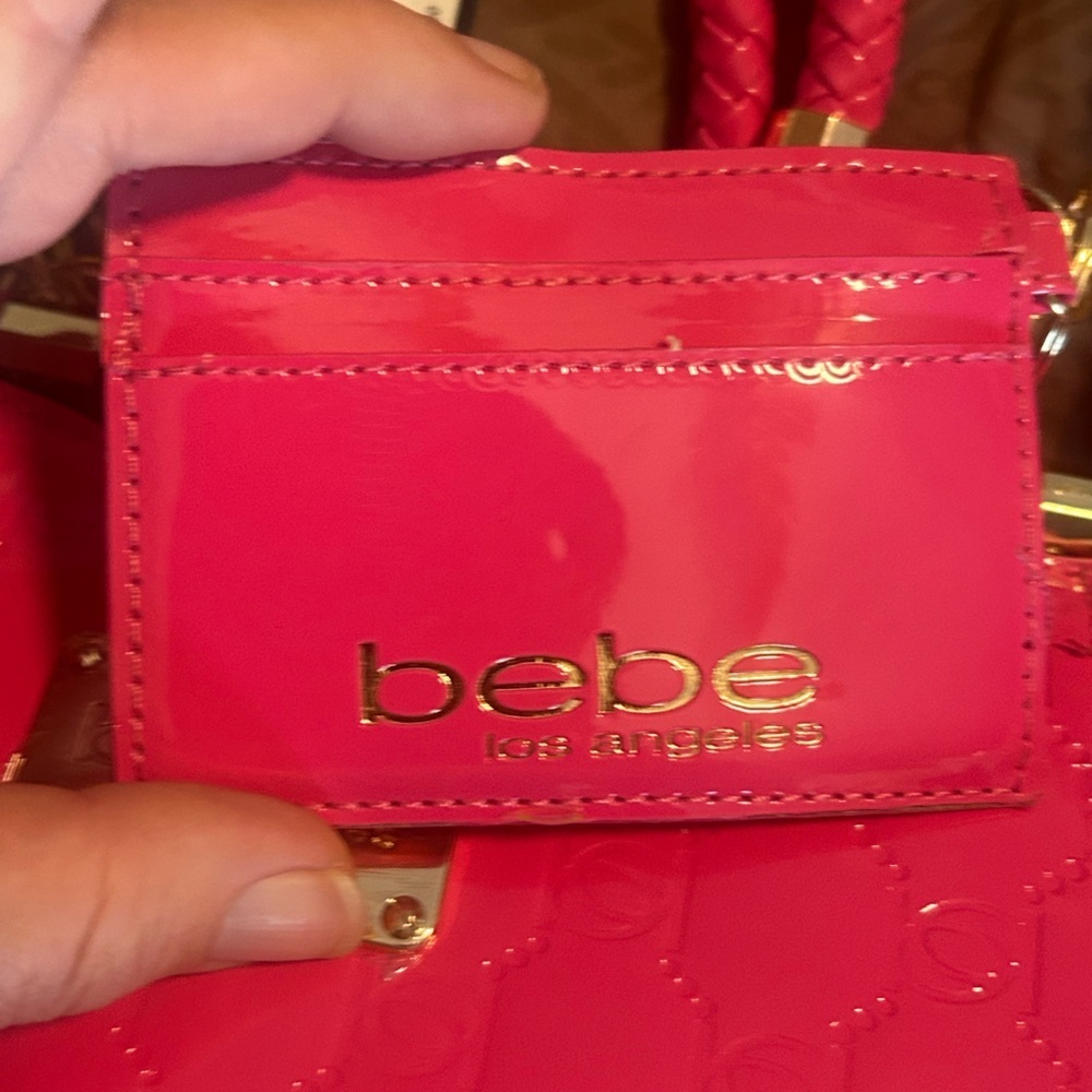 Bebe hot Pink cross body with Gold Accents - Picture 5 of 11